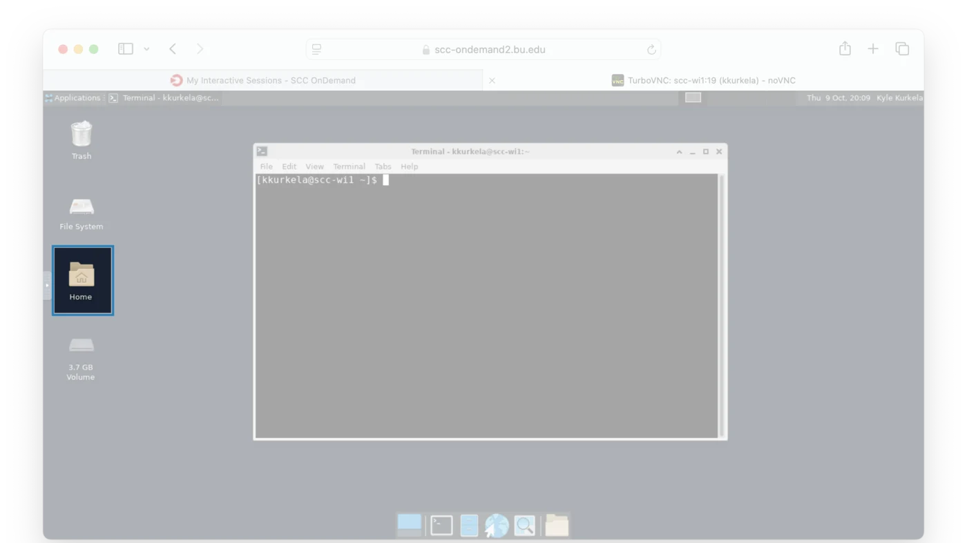 The desktop with the Home icon, third in the column of icons down the left edge, highlighted.